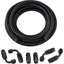 10AN Fuel Line Kit AN10 Braided Nylon Fuel Hose CPE 10FT ID 0.53"/ OD:0.79"