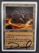 ARTIST SIGNED Karplusan Forest [Fifth Edition 5th] LP-MP MTG Magic