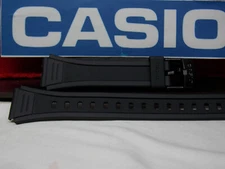 Casio Watch Band W-201 Black Resin Strap for Illuminator model 18mm X 23.5mm