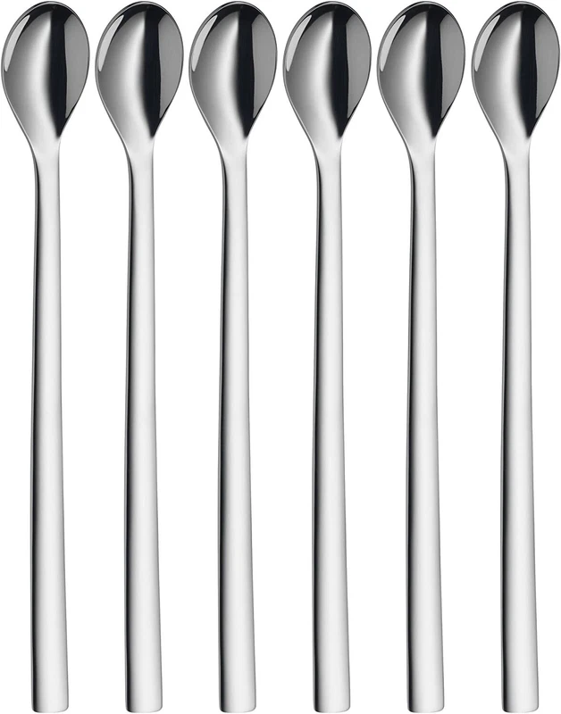 Cucchiai Cucchiaini Bibita Long Drink Set da 6 Pezzi Lunghi 22 cm Acciaio Inox, fotografia 4 di 9