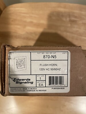 Edwards 870-N5 Flush Mount Audible Signal Horn 120V