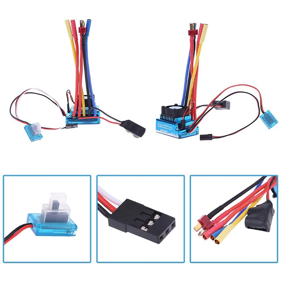 120A ESC Brushless Speed Controller ESC for 1/8 1/10 1/12 RC Climbing Car H1U4 - Image 3 of 4