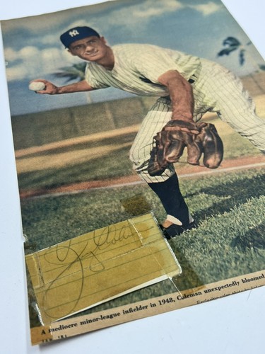 Foto de revista de tarjetas indexadas firmadas por Jerry Coleman New York Yankees - Imagen 6 de 6