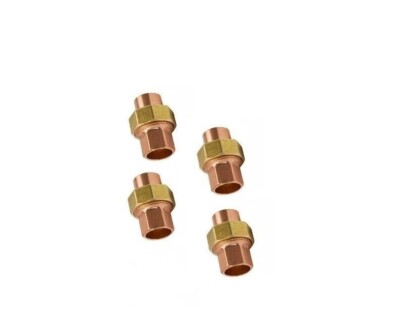 Lot of 4 copper union, pipe OD 1/2'' x 1/2'' . use for ACR