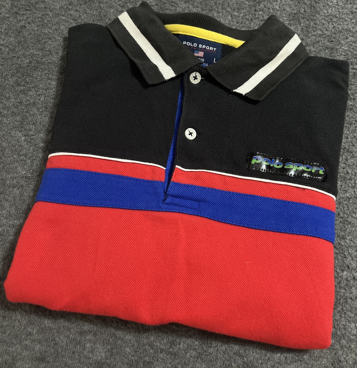 希少 90s POLO SPORT Ralph Lauren  L 青黒 長袖 希少 90s POLO SPORT Ralph Lauren L 青黒 長袖