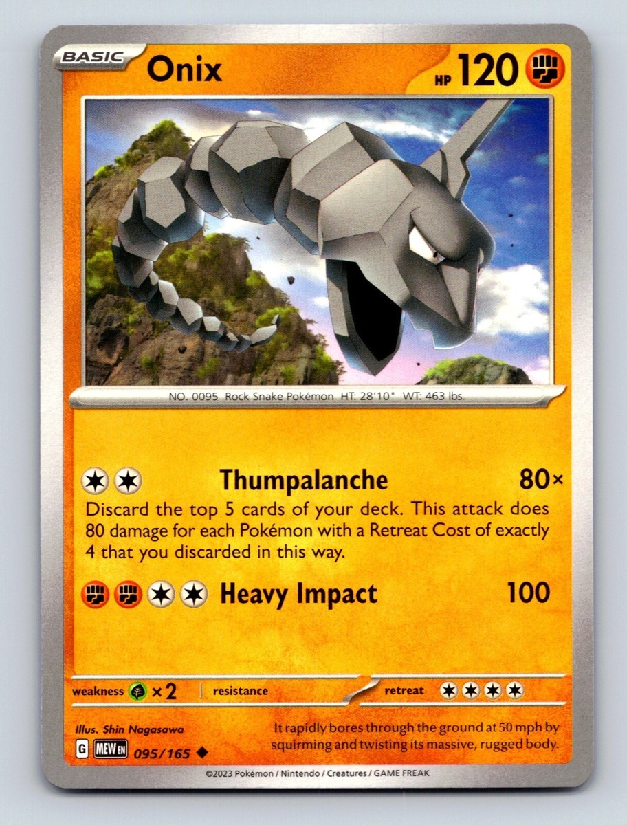 Onix HP 120 Thumpalanche And Heavy Impact Rock Snake Pokémon