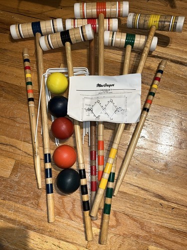 Set croquet in legno vintage, 6 lettori MacGregor. Palla nera mancante - Istruzioni - Foto 3 di 4