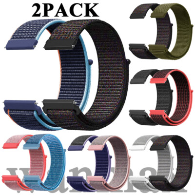 2PCS Nylon Loop Woven Watch Strap Replacement For Smart Watch Bracelet Band