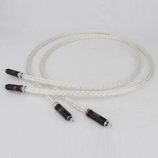 Pair 8 AWG OCC RCA Cable Silver Plated HiFi Audio Interconnect Cord WBT Plug