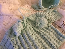 Handmade Newborn, Infant Sweater And Hat  RIch Palest Green  Unique  Classy