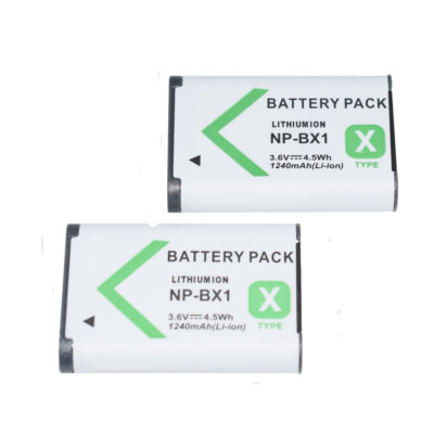 2x NP-BX1 Battery for Sony AZ1VR FDR-X1000V DSC-RX100M7 (RX100 VII) RX100M6 VI
