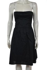 Marc Jacobs Womens Dress Size 2 Navy Blue Solid Sheath Knee Length Strapless