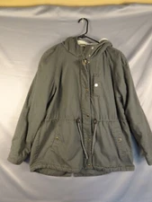 Collection B Jacket Womens XL Green Parka Field Coat Barn Chore Utility Sherpa