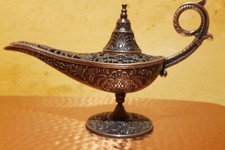 Antikische Zauberlampe Alladin Bronzenfarbig, Räucherlampe, Öllampe,Räuchergefäß