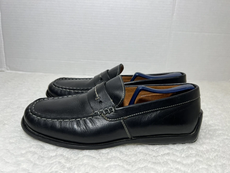 Мужские черные кожаные итальянские мокасины без шнуровки Bacco Bucci Portland размер 8 - Изображение 4 из 4