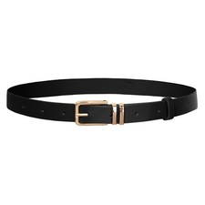 Leather Belt for Women Black Classic Womens Skinny Belt Ladies Belts for Jean...
