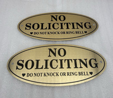 No Soliciting Sign, for House or Business, 7"x3" Aluminum Metal WITHOUT SCREW..