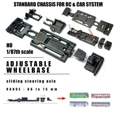 1/87 BUS STANDARD CONVERSION CHASSIS for '' Faller '' CAR SYSTEM MOTION RC HO