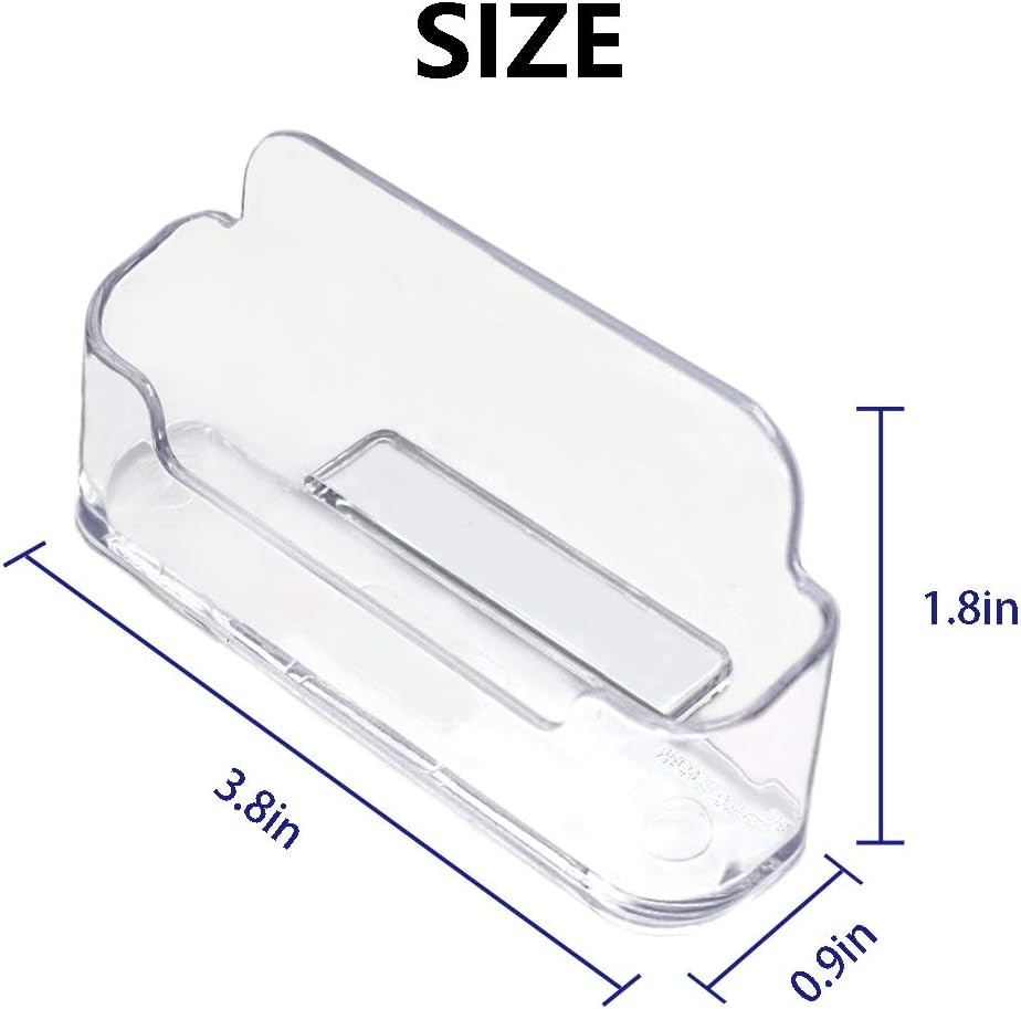 Qizpcer 4 Pack Clear Plastic Business Card Holder,Acrylic 4 Pack, Transparent 