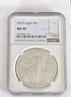 2023 Eagle S$1 Silver Dollar MS70 Brown Label NGC
