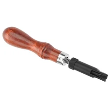 Ergonomic Wood Handle V Type Push Groover Craft Gouge Tool For Leather