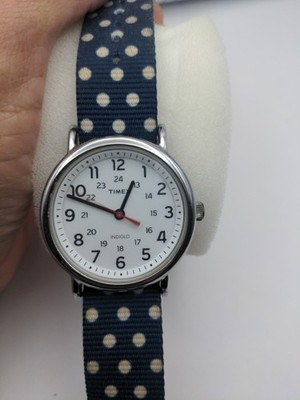 Timex Weekender Unisex Indiglo Field Watch Easy Read White Dial Fresh Battery