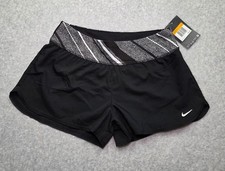 Nike NWT Women's Small Swim Shorts Board Shorts Black Geometric Waistband NESS72
