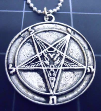 Baphomet Necklace Stainless Chain New Pentagram Goat Church of Satan Pendant