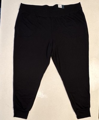 Tek Gear On-the-Go Gear Women's 2X Black Jogger Pants Pockets 27'' Inseam