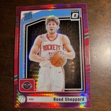 2024-25 Donruss Optic Reed Sheppard Rated Rookie Hyper Pink RC #255 Rockets