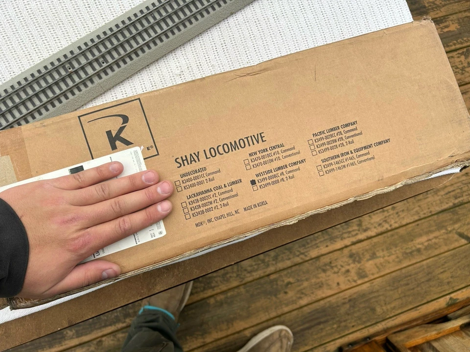 O K-Line K3499-0008CC Westside Lumber Shay Locomotive #8 (TMCC FITTED) - MINT - Image 2 of 4