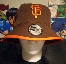 New Era MLB Brown & Orange San Francisco Giants Bucket Hat Cap w/ Jaw string