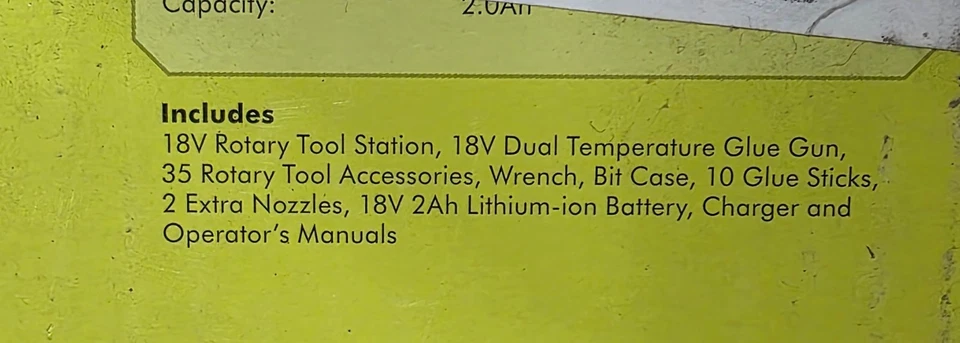 RYOBI 18V 2- Tool Combo Kit w/ Rotary Tool Station, Dual Temp Hot Glue Gun Set - Image 2 of 4