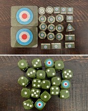  Flames of War British WW2 Tokens  Objectives  Dice 