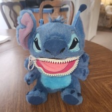 Disney Stitch Zipper Mouth Plush Lilo  Stitch - by Quantum 10" Very Nice