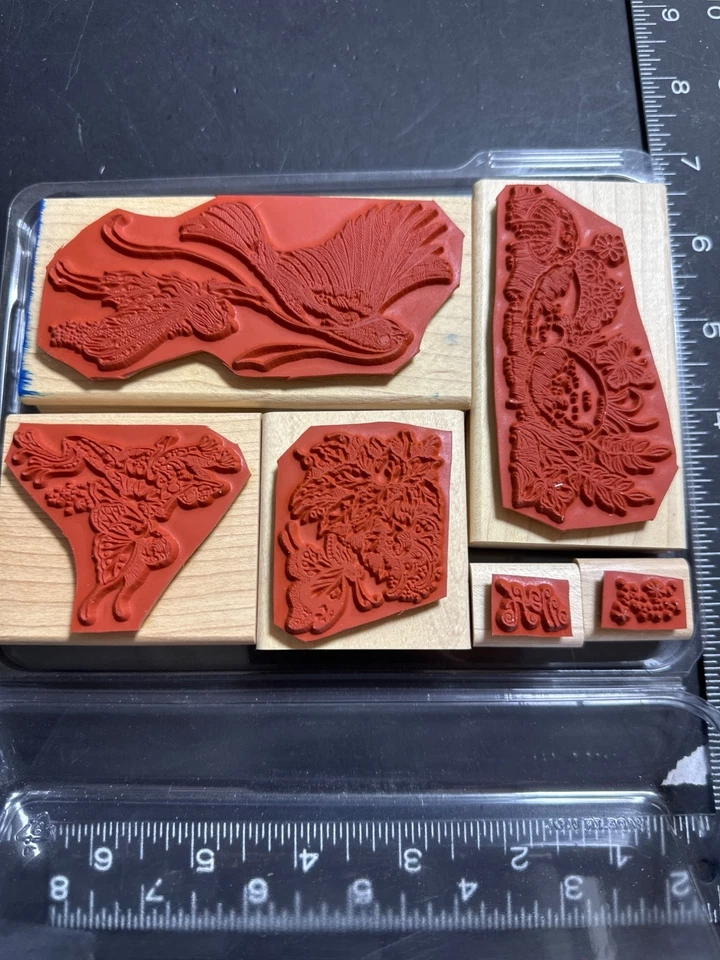 Stampin Up! Juego de 6 estampillas de goma montadas en madera de Fairyland diseños de naturaleza y hadas Foto 3 de 3