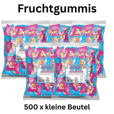 500 Gummibärchen Fruchtgummi Mini Beutel Wurfmaterial Kamelle Halal Großpackung