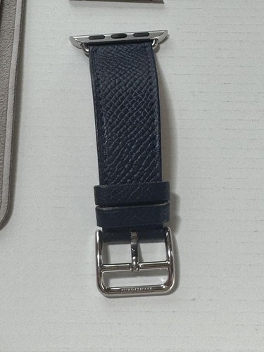 Hermes Indigo Leather Double Tour Strap for Apple Watch 41mm, Fits 40mm 42mm - 第 7/9 張圖片