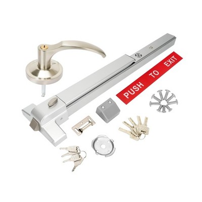 Commercial Door Push Bar Panic Exit Device with Exterior Lever with Alarm, 27...