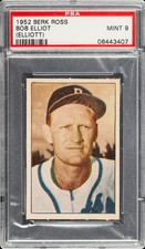 1952 Berk Ross Bob Elliott PSA 9 Boston Braves