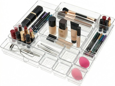 Clear Acrylic Makeup Organizer and Make up Storage for Vanity - 4 Sizes Multi-La