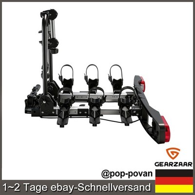 E-Bikes Fahrradträger für Anhängerkupplung 3 Fahrräder mit Rückleuchten 60kg