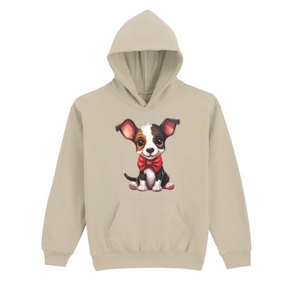 Süßer Cartoon Hund mit Fliege Kinder Hoodie Tier Welpe Kinder Kapuzenpullover