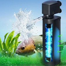 660GPH Aquarium Filter, UV Sterilizer for Aquarium for 100-400 Gallon, 24V DC...