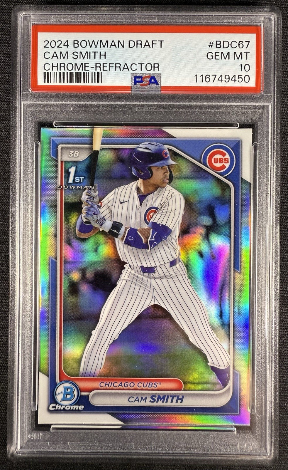 2024 Bowman Chrome Draft Cam Smith Refractor 1st Bowman Rookie #BDC-67 PSA 10