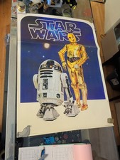 VINTAGE 1977 STAR WARS R2-D2 & C3PO POSTER,  20” X 28" Factors ETC.