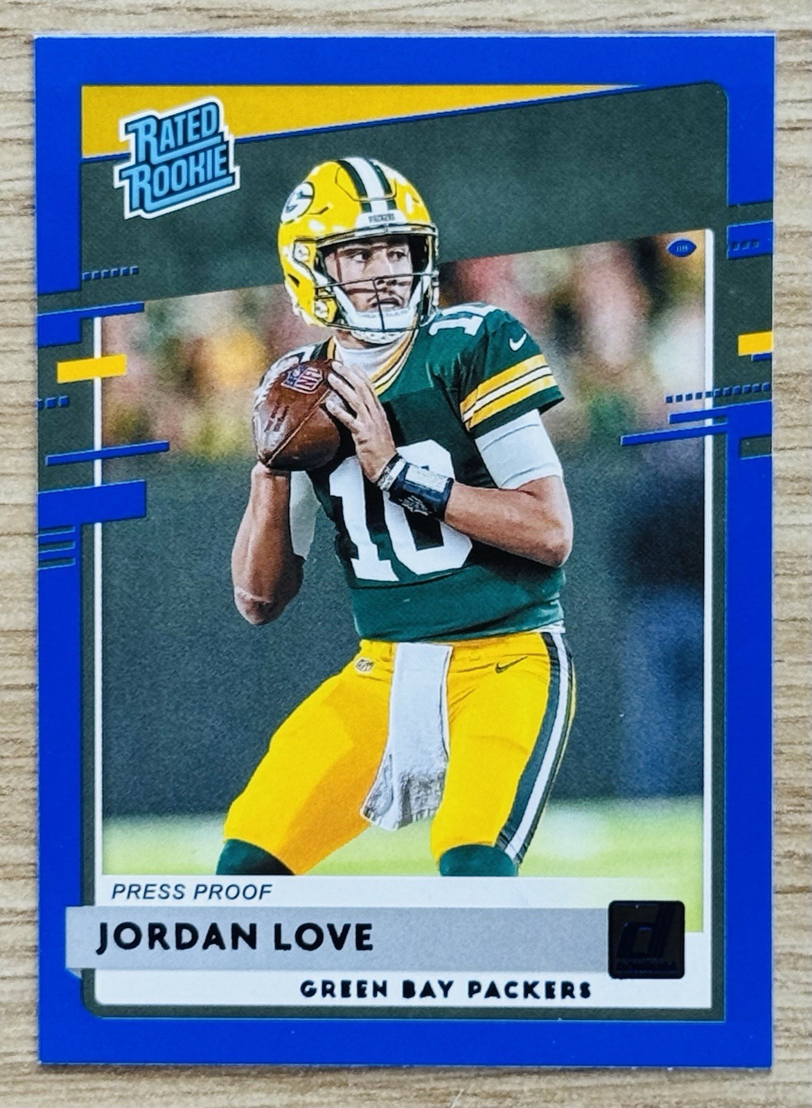 2020 DONRUSS JORDAN LOVE RATED ROOKIE CARD BLUE PRESS PROOF RC #304 NM+ PACKERS