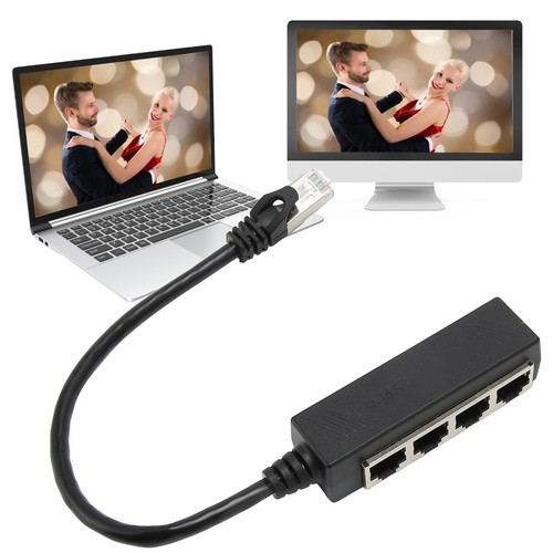 RJ45 Ethernet Splitter Cable One Point Four Ethernet Cable Splitter ABS PCB SAL - Photo 14/22