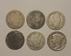 6 SILVER DIMES - 5 BARBER 1 MERCURY 1906-D 1907-P 1910-D 1911-S 1912-D 1942-P