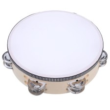 Kids Tambourine Drum: Musical Percussion Instrument - Christmas Wood Frame